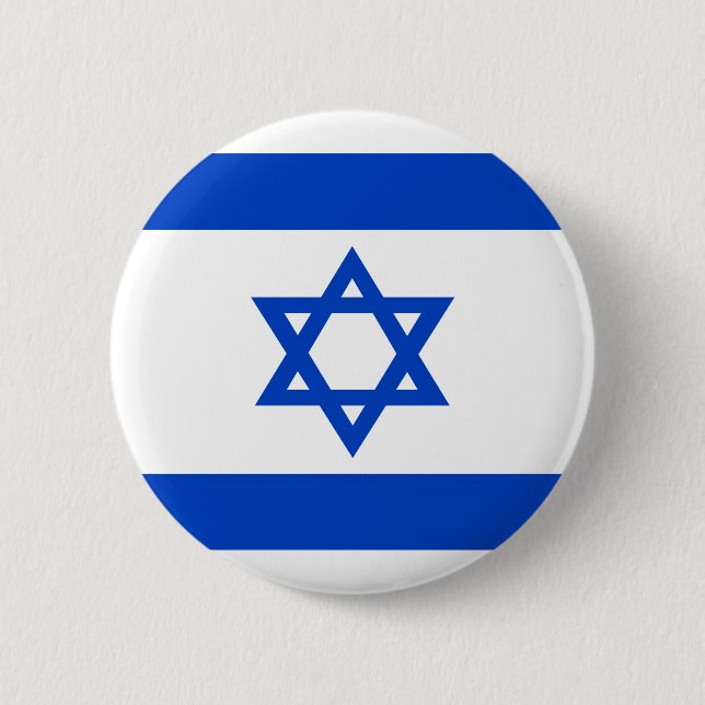 Chapa Redonda De 5 Cm Israel flag blue Star of David (Anverso)