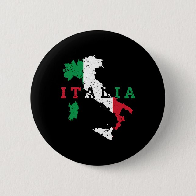 Chapa Redonda De 5 Cm Italia Bandera de Mapa Italiana Regalo de Orgullo  (Anverso)