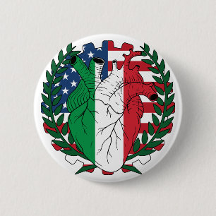 Chapa Redonda De 5 Cm Italia-Estados Unidos Italia