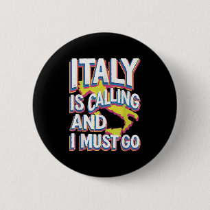 Chapa Redonda De 5 Cm Italia llama arte de viajes