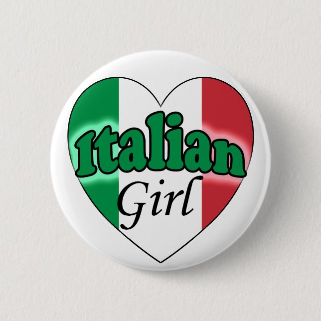 Chapa Redonda De 5 Cm Italian Girl (Anverso)