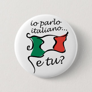 Chapa Redonda De 5 Cm Italiano del botón: ¿Italiano e tu del parlo del