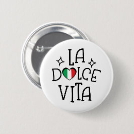 Chapa Redonda De 5 Cm Italy Lover Gift La Dolce Vita Heart Flag
