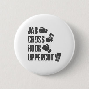 Chapa Redonda De 5 Cm Jab Cross Hook Uppercut Entrenamiento Divertido de