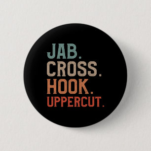 Chapa Redonda De 5 Cm Jab Cross Hook Uppercut Kickboxer Kickboxing 