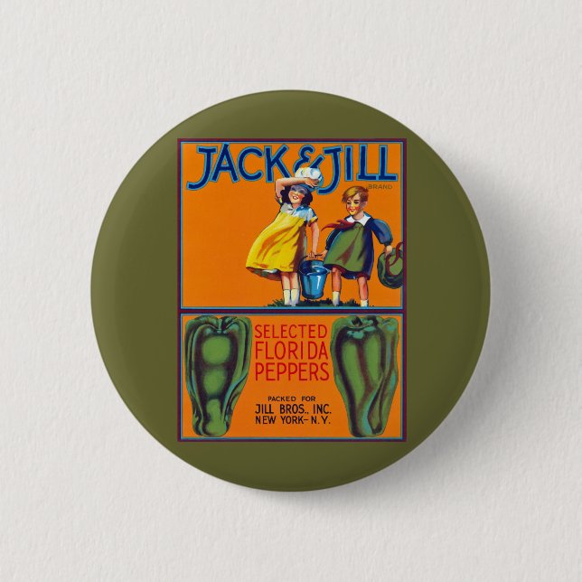 Chapa Redonda De 5 Cm Jack & Jill Florida Peppers (Anverso)