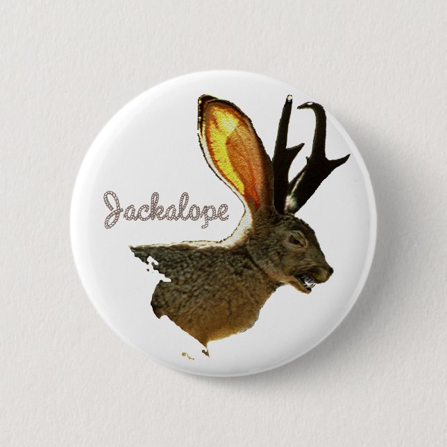 Chapa Redonda De 5 Cm Jackalope (Anverso)