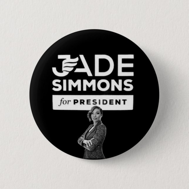 Chapa Redonda De 5 Cm Jade Simmons para presidente (Anverso)