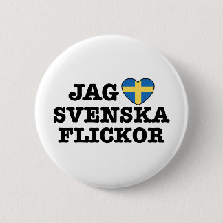 Chapa Redonda De 5 Cm Jag Svenska Flickor