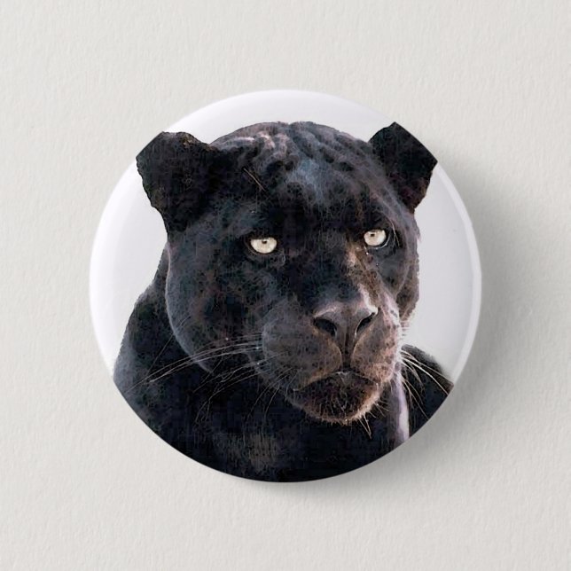 Chapa Redonda De 5 Cm Jaguar negro (Anverso)