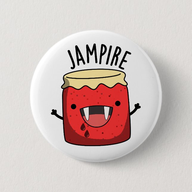 Chapa Redonda De 5 Cm Jam-pire Funny Vampire Jam Pun (Anverso)