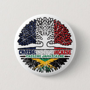 Chapa Redonda De 5 Cm Jamaica Bandera de raíces de árbol de Francia en F