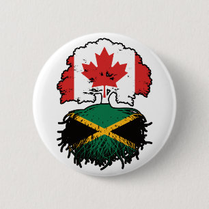 Chapa Redonda De 5 Cm Jamaica Jamaican Bandera de raíces de árbol canadi