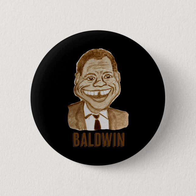 Chapa Redonda De 5 Cm James Baldwin (Anverso)
