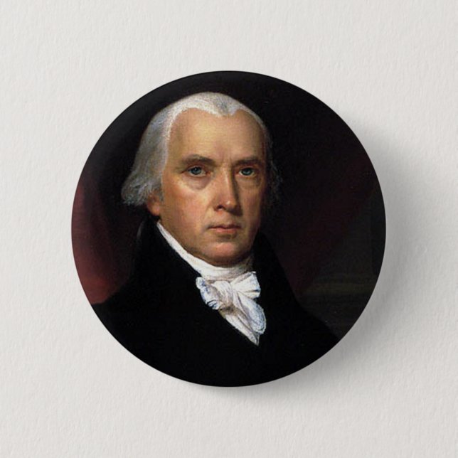 Chapa Redonda De 5 Cm James Madison (Anverso)