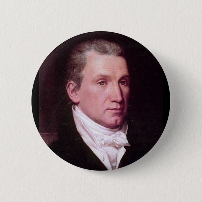 Chapa Redonda De 5 Cm James Monroe (Anverso)