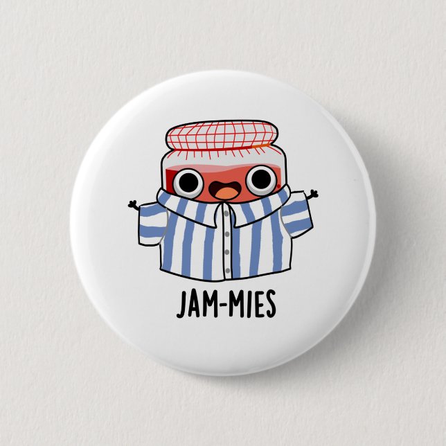 Chapa Redonda De 5 Cm Jammies Funny Pajama Jam Pun (Anverso)