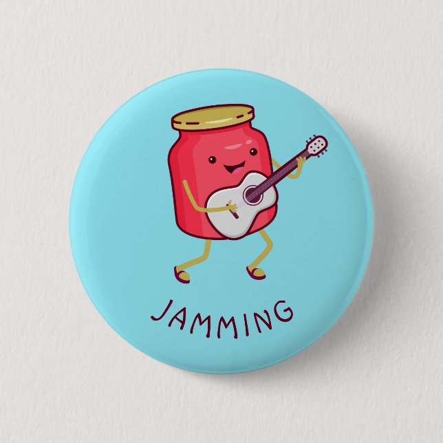 Chapa Redonda De 5 Cm Jamming Pun (Anverso)