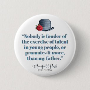 Chapa Redonda De 5 Cm Jane Austen - Mi padre - Gorra de Vintage
