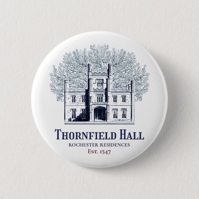 Chapa Redonda De 5 Cm Jane Eyre Thornfield Hall Rochester Residences (Anverso)