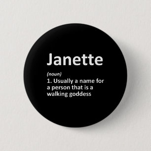 Chapa Redonda De 5 Cm Janette Definition Personalized Name Funny Birthda
