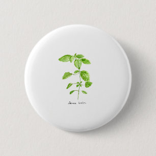 Chapa Redonda De 5 Cm Jardín acuático de hierba de bálsamo de limón