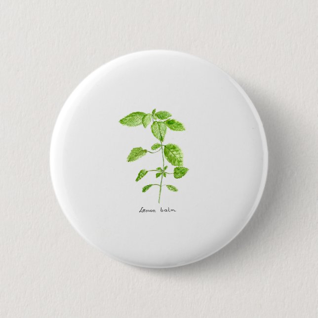 Chapa Redonda De 5 Cm Jardín acuático de hierba de bálsamo de limón (Anverso)