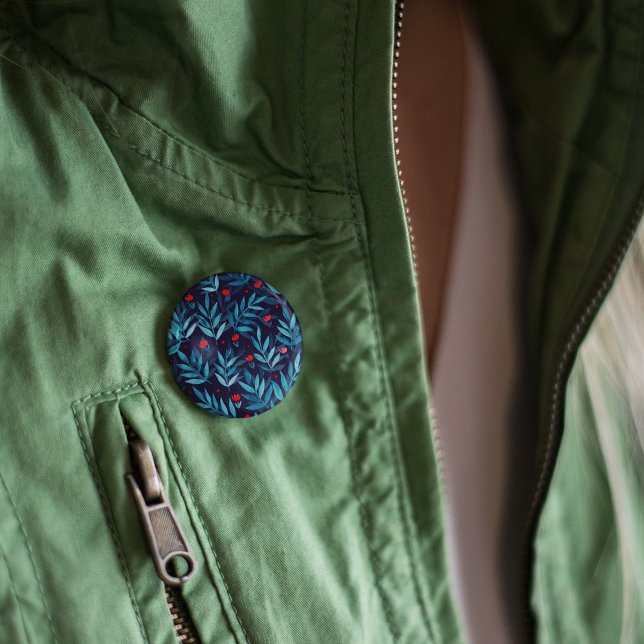 Chapa Redonda De 5 Cm Jardín acuático nocturno - azul turquesa, azul y r (Subido por el creador)