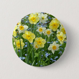 Chapa Redonda De 5 Cm Jardín amarillo hermoso del narciso
