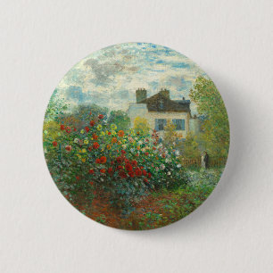 Chapa Redonda De 5 Cm Jardín de artistas de Monet en Argenteuil Pintura