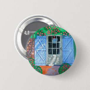 Chapa Redonda De 5 Cm Jardín de granja francés