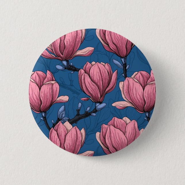 Chapa Redonda De 5 Cm Jardín de Magnolia (Anverso)