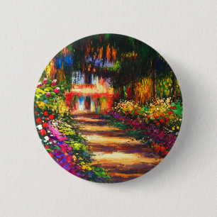 Chapa Redonda De 5 Cm Jardín de Monet en Giverny