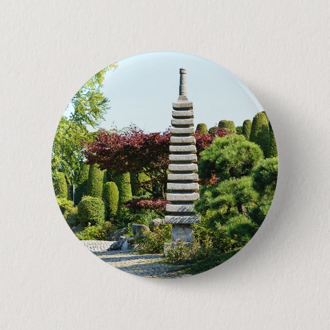 Chapa Redonda De 5 Cm Jardín japonés (Anverso)