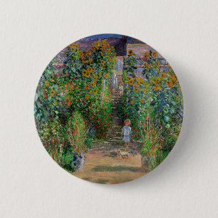 Chapa Redonda De 5 Cm Jardín Monet Vetheuil Impresión Pintura