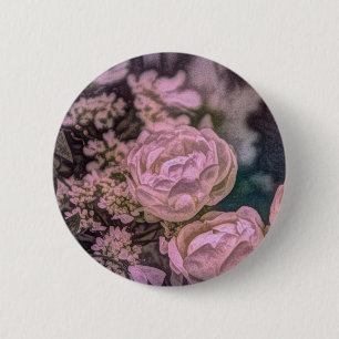 Chapa Redonda De 5 Cm Jardín victoriano chic de estilo Shabby Rosa Bohem