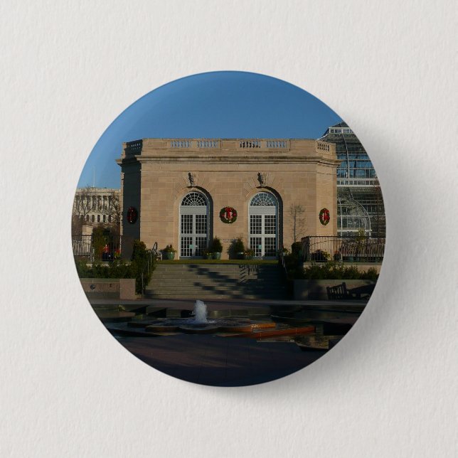 Chapa Redonda De 5 Cm Jardines botánicos para Navidades en Washington DC (Anverso)