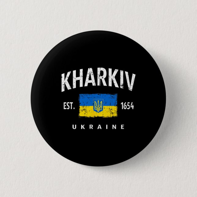 Chapa Redonda De 5 Cm Járkov Ucrania Ukrayina  (Anverso)