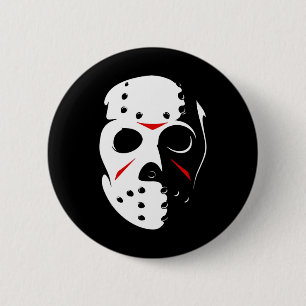 Chapa Redonda De 5 Cm Jason Hockey Mask Halloween Viernes 13