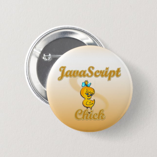 Chapa Redonda De 5 Cm Javascript Chick (Anverso y reverso)