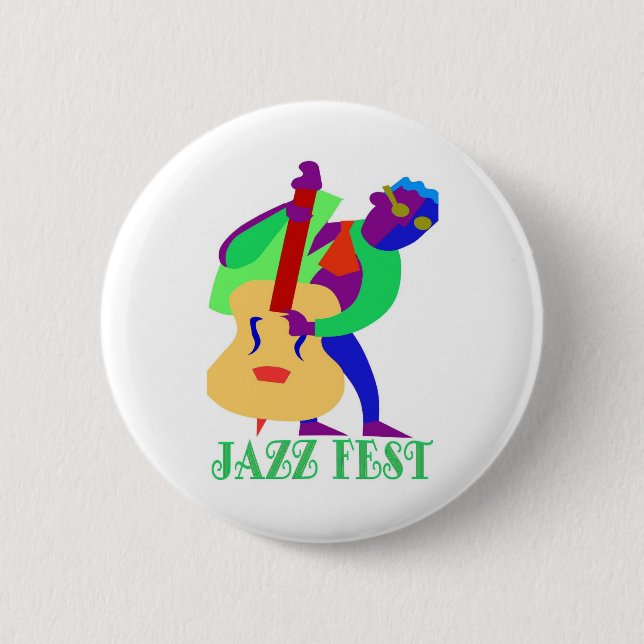 Chapa Redonda De 5 Cm Jazz Fest Blues Man (Anverso)