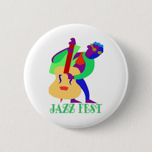Chapa Redonda De 5 Cm Jazz Fest Blues Man
