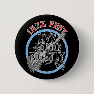 Chapa Redonda De 5 Cm Jazz Fest Live Music Black