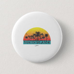 Chapa Redonda De 5 Cm Jcombs_ Virgin Islands Sun With Palm Tres _1