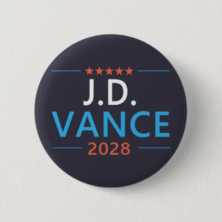 Chapa Redonda De 5 Cm JD Vance 2028 Patriótico Republicano