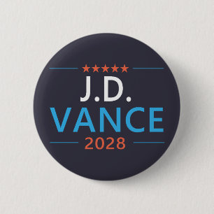 Chapa Redonda De 5 Cm JD Vance 2028 Republicano Patriótico