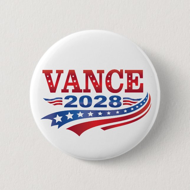 Chapa Redonda De 5 Cm JD Vance Presidente 2028 (Anverso)