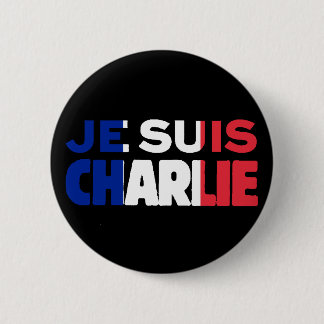 Chapa Redonda De 5 Cm Je Suis Charlie - soy Charlie tricolor de Francia