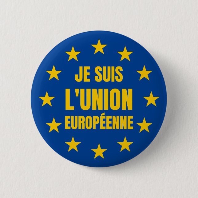 CHAPA REDONDA DE 5 CM JE SUIS L'UNION EUROPÉENNE (Anverso)