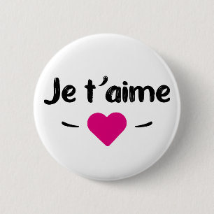 Chapa Redonda De 5 Cm Je t'aime